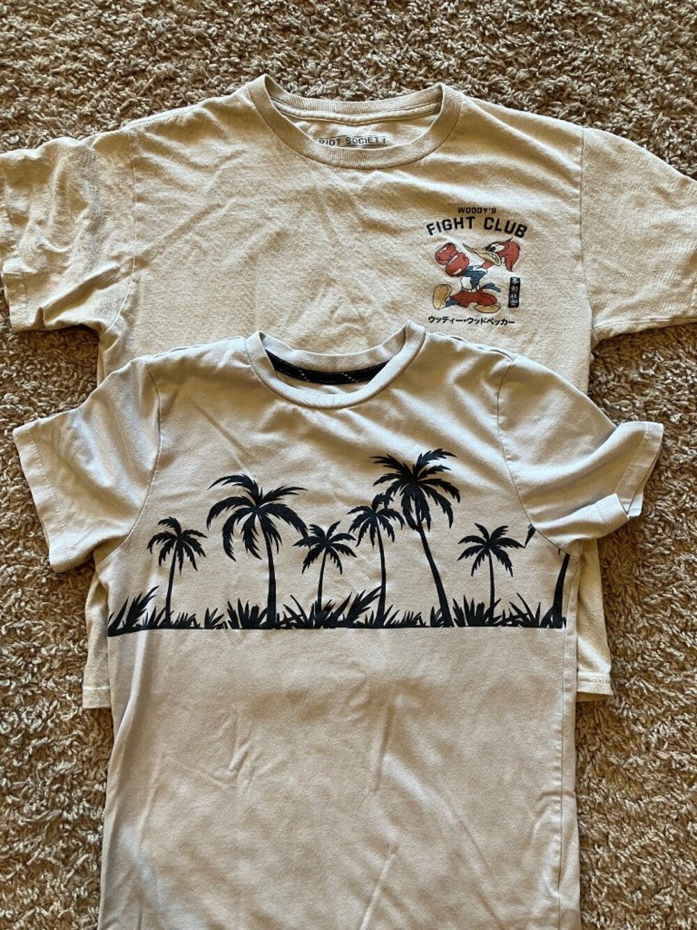 Boys M T-Shirt Bundle 2 Cotton Riot Society Woody Fight Club Palm Tree Graphic
